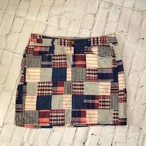 Tommy Hilfiger Plaid Madras Patchwork Skirt